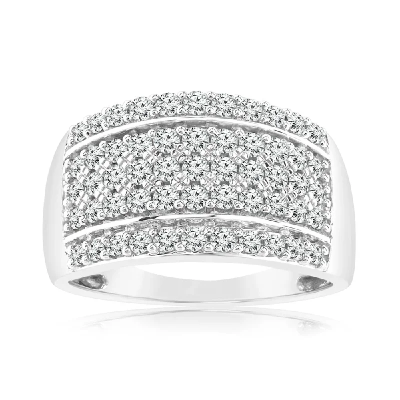 Jewelry Deals That Sparkle – Shop Today 0.95 Carat Cluster Diamond Dress Ring in 14ct White Gold