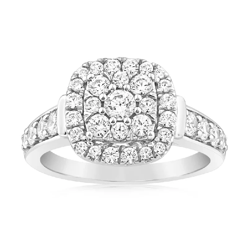 Don't Miss Out On Jaw-Dropping Jewelry Discounts 0.95 Carat Diamond Cushion Cluster Ring in 14ct White Gold Don't Miss Out On Jaw-Dropping Jewelry Discounts 0.95 Carat Diamond Cushion Cluster Ring in 14ct White Gold
