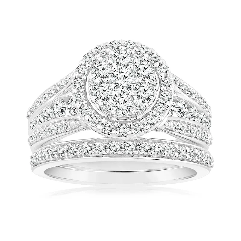 Big Discounts On Elegant Jewelry Collections 1.30 Carat Diamond Bridal Ring Set in 10ct White Gold Big Discounts On Elegant Jewelry Collections 1.30 Carat Diamond Bridal Ring Set in 10ct White Gold