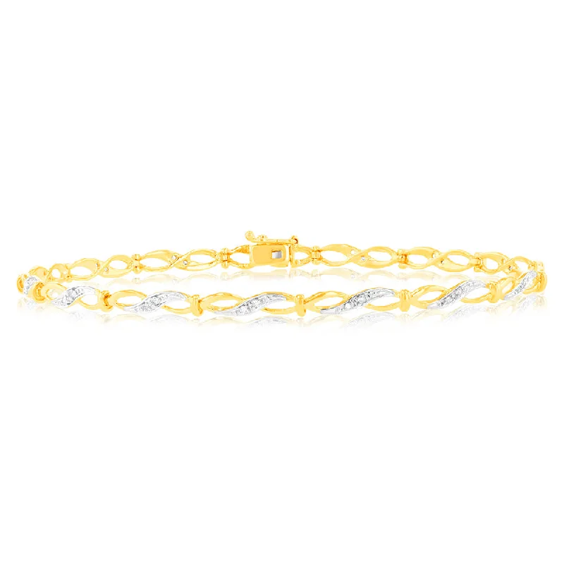 Flash Sale On Exquisite Jewelry – Don't Miss Out 1/6 Carat Diamond Bracelet in 9ct Yellow Gold