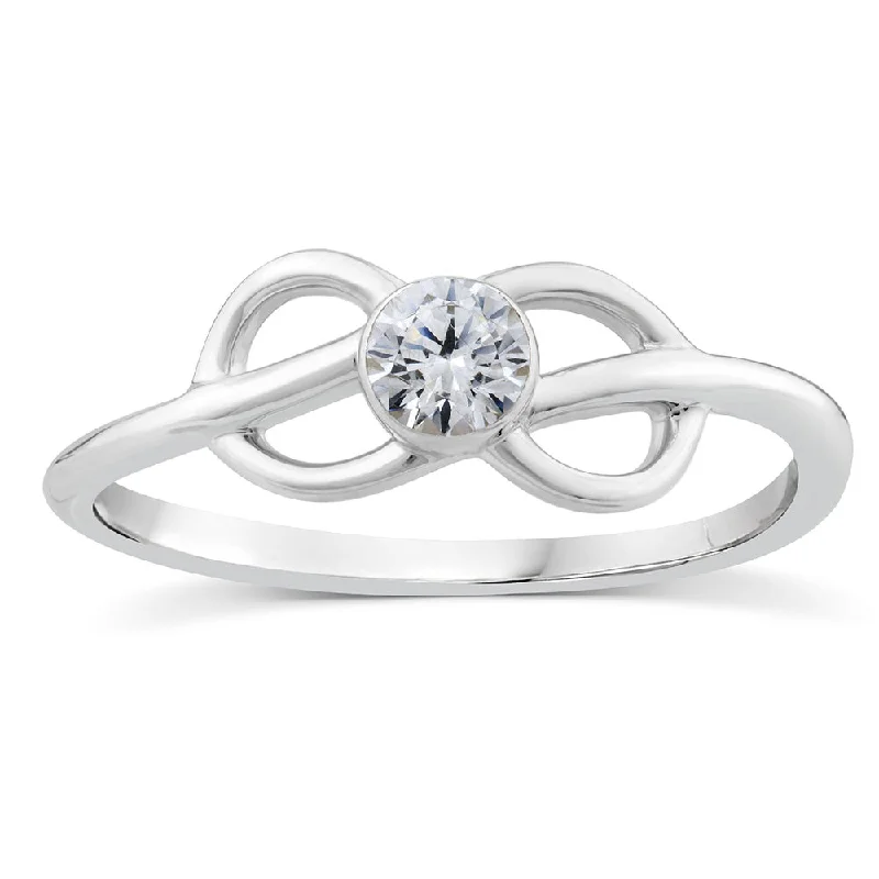 Last Chance To Grab Your Favorite Jewelry At A Discount 10ct White Gold Luminesce Lab Grown Infinity 0.23 Carat Diamond Ring  Size N½