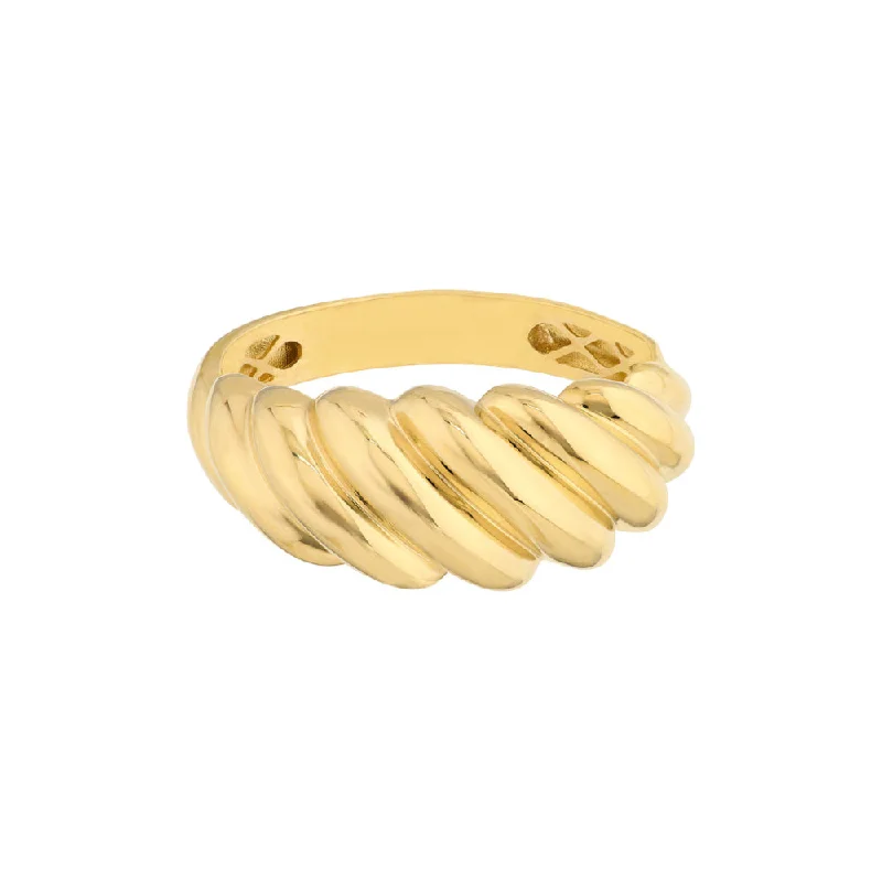 Huge Markdowns On Premium Jewelry Styles 14k Gold Polished Twist Ribbed Ring