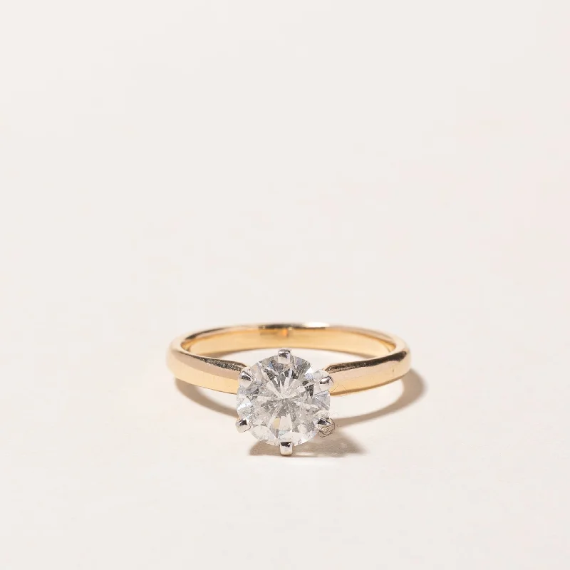 Unique Jewelry Designs Now At Discounted Rates 14k Yellow Gold Solitaire Diamond Engagement Ring | 1.18ct 12 G/H | SZ 4.75