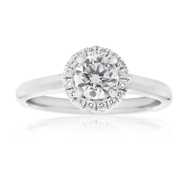 Discounted Jewelry For A Glamorous Look 18ct White Gold Solitaire with 1/2 Carat Certified Centre Diamond