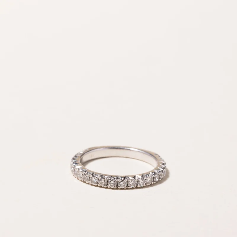 Flash Sale On Stunning Jewelry – Don't Miss Out 18k White Gold Semi Eternity Diamond Band | 0.57ctw VS2/SI1 G/H | SZ 5