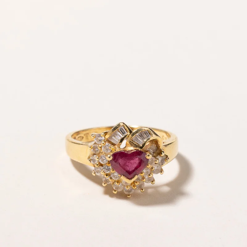 Last Chance To Shop High-End Jewelry At Markdown Prices 18k Yellow Gold Ruby & Diamond Ring | 0.74ct, 0.48ctw | SZ 5.75