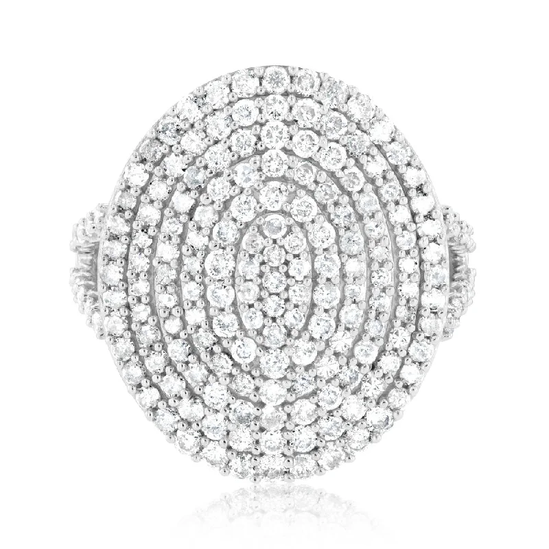 Handmade Pearl Jewelry For Timeless Elegance 2 Carat Diamond Cluster Ring in 9ct Yellow Gold