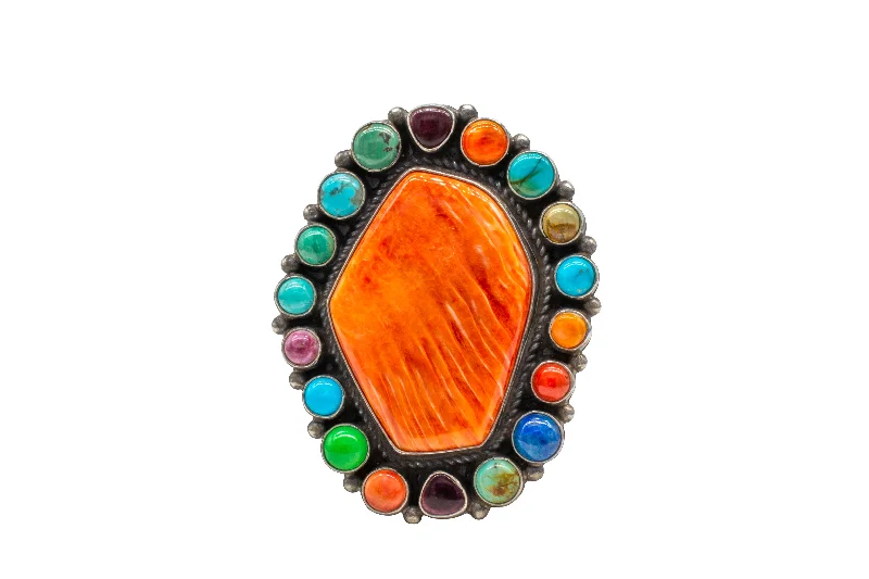 Fine Jewelry, Limited-Time Offers Available Multi-Stone Spiny Oyster Shell Ring | Anthony Skeets