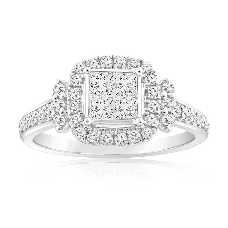 Shop Signature Jewelry Styles At Exclusive Prices 4/5 Carat Diamond Cushion Shape Engagement Ring in 14ct White Gold Shop Signature Jewelry Styles At Exclusive Prices 4/5 Carat Diamond Cushion Shape Engagement Ring in 14ct White Gold