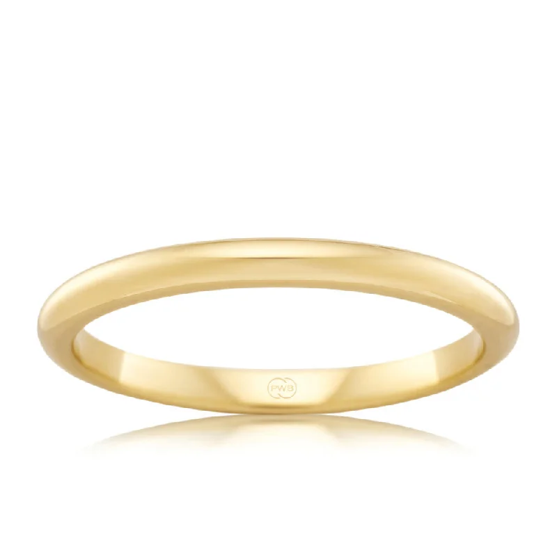 Premium Jewelry At Special Low Prices For A Limited Time 9ct Yellow Gold 2.5mm High Dome Ring