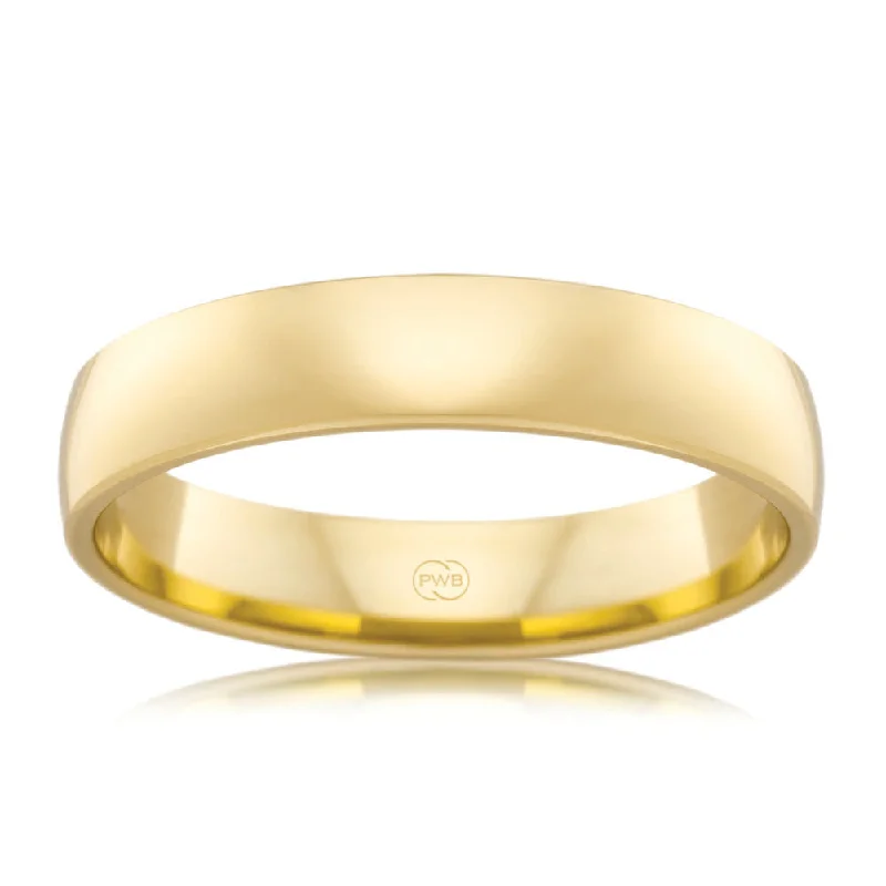 Shop Fine Jewelry With Amazing Deals 9ct Yellow Gold 4mm Classic Barrel Ring. Size R