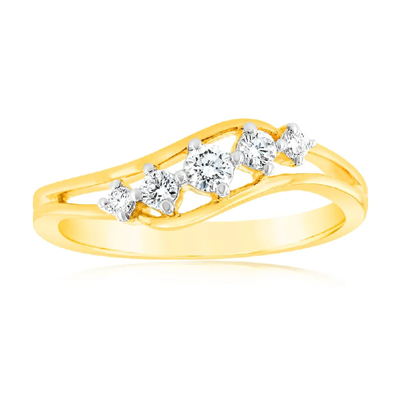 Unmissable Deals On Handmade Jewelry Collections 9ct Yellow Gold Luminesce Lab Grown 1/4 Carat Diamond Ring