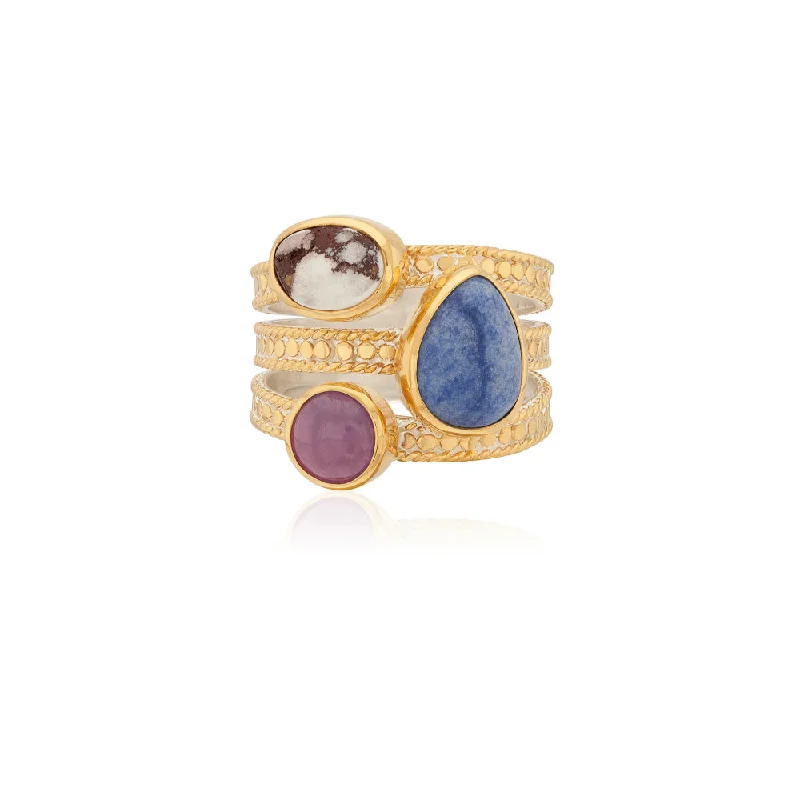 Exclusive Jewelry Bundles At Discounted Prices Anna Beck Multi-Stone Faux Stack Ring
