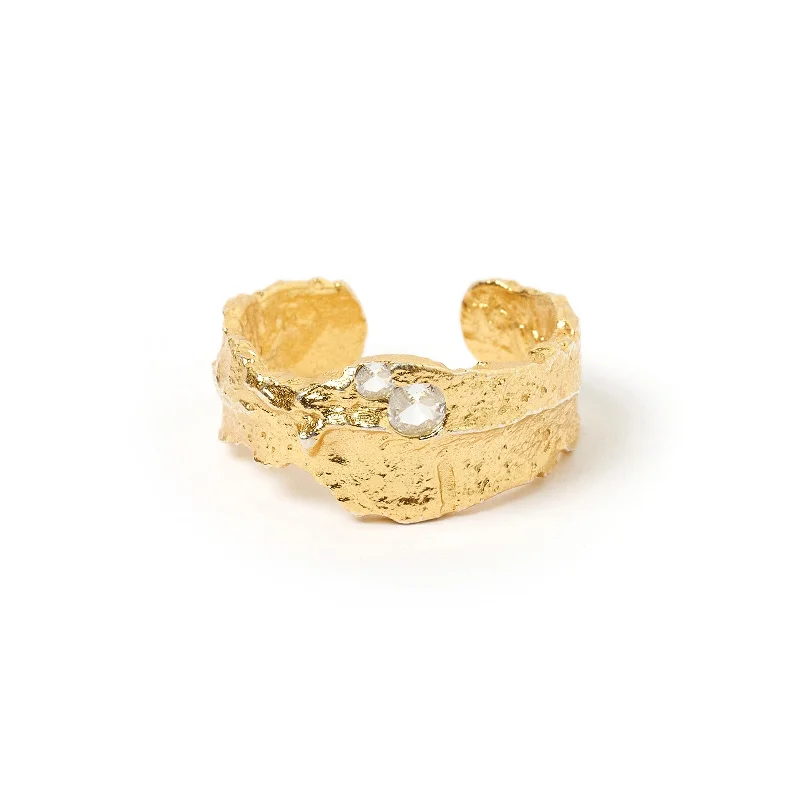 Timeless Elegance, Temporary Discounts – Act Fast Anya Gold Ring - Clear Quartz