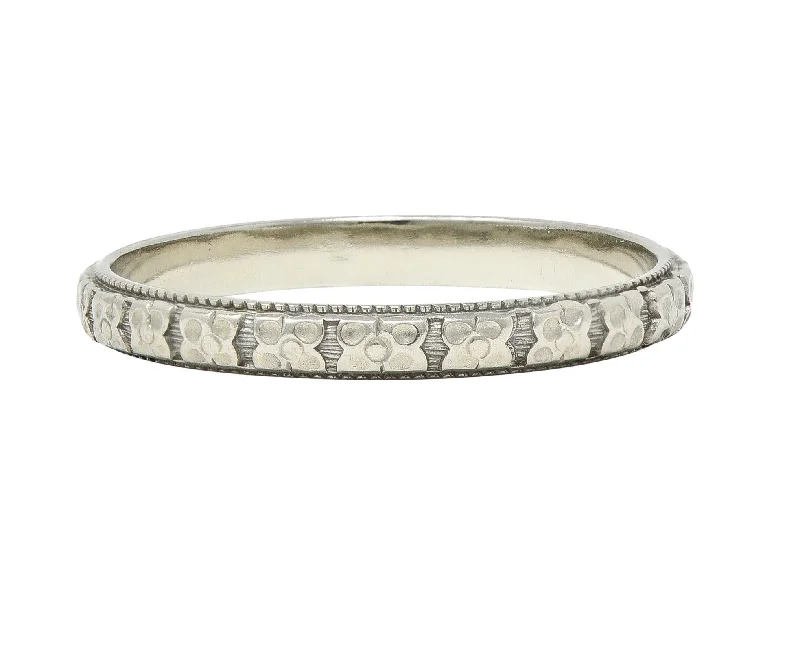 Modern Jewelry At Exclusive Discounts – Shop Today Art Deco 18 Karat Gold Orange Blossom Vintage Stacking Wedding Band Ring