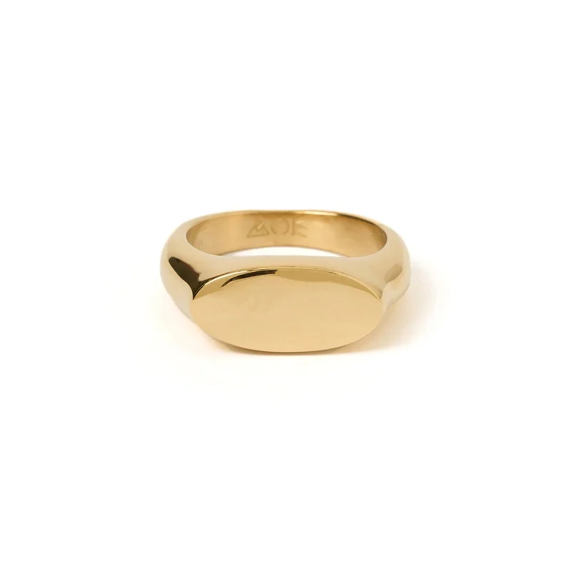 Make Your Outfit Shine With Discounted Jewelry Aster Gold Signet Ring