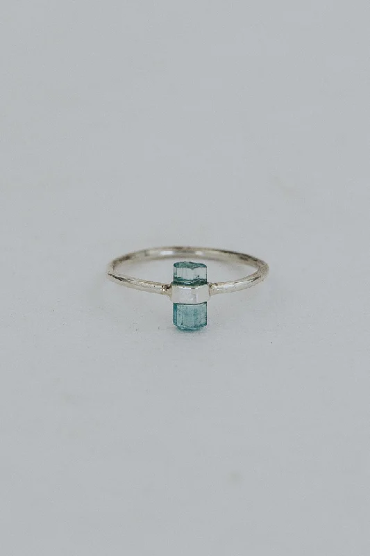 Luxury Meets Affordability – Jewelry Sale Live Now Banded Crystal Ring - Aqua Tourmaline - Sterling Silver