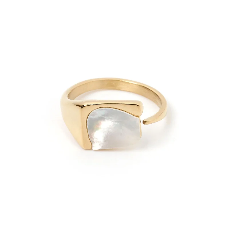Exclusive Jewelry Sale – Sparkle For Less Cleo Gold and Mother of Pearl Ring