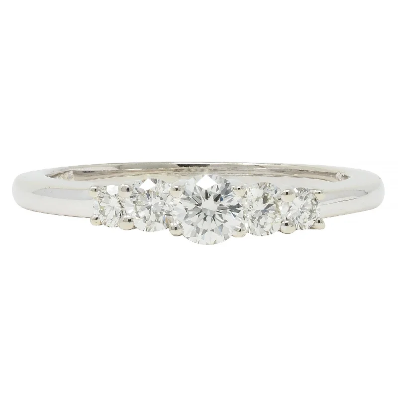 Personalized Jewelry Sale – Unique Gifts At Low Prices Contemporary 0.50 CTW Diamond 14 Karat White Gold Five Stone Band Ring Personalized Jewelry Sale – Unique Gifts At Low Prices Contemporary 0.50 CTW Diamond 14 Karat White Gold Five Stone Band Ring