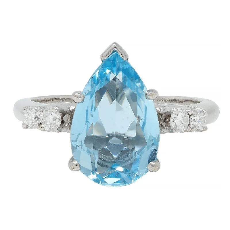 Limited-Time Jewelry Sale – Don't Miss These Deals Contemporary 2.24 CTW Pear Cut Aquamarine Diamond 14 Karat White Gold Ring Limited-Time Jewelry Sale – Don't Miss These Deals Contemporary 2.24 CTW Pear Cut Aquamarine Diamond 14 Karat White Gold Ring