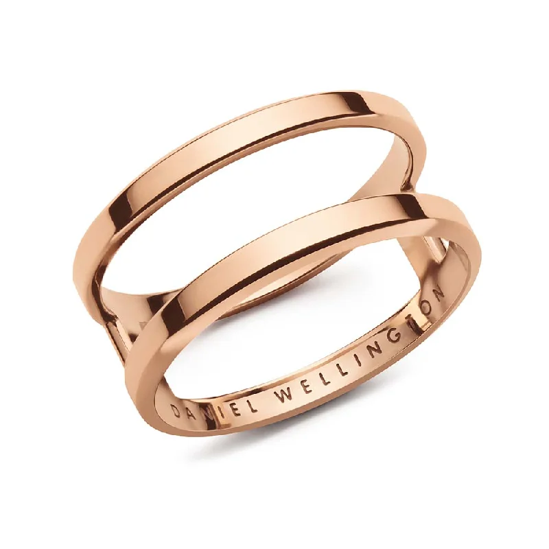 Exclusive Gemstone Jewelry Markdowns – Shop Now Daniel Wellington Rose Gold Plated Stainless Steel Elan Dual Ring Size "N"