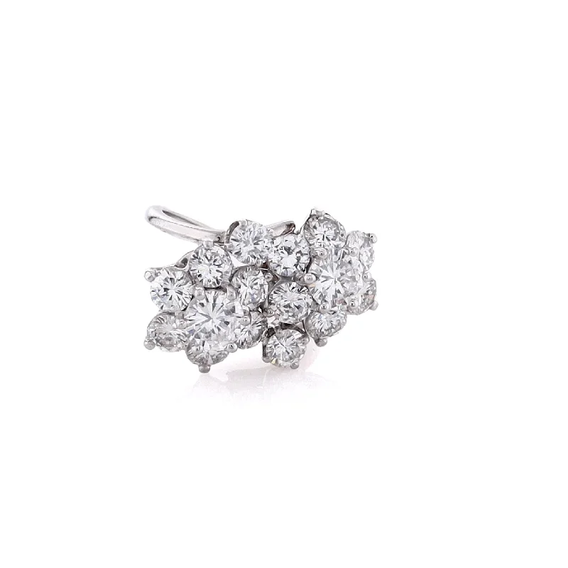 Timeless Elegance Now At Special Discounts Estate 14 Karat White Gold Cluster Design Diamond Ring