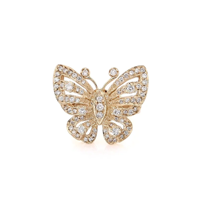 Get Your Favorite Jewelry At The Best Price Estate 14 Karat Yellow Gold Diamond Butterfly Ring Get Your Favorite Jewelry At The Best Price Estate 14 Karat Yellow Gold Diamond Butterfly Ring
