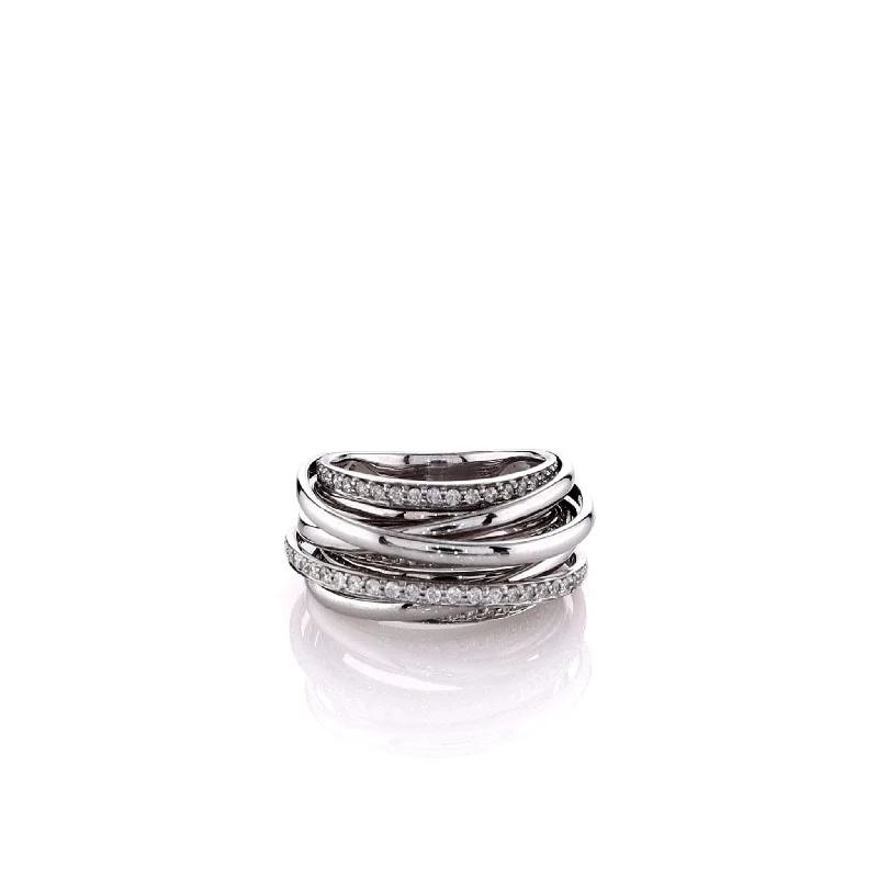 Seasonal Jewelry Clearance – Best Styles At The Lowest Prices Estate 14k White Gold Domed Crossover Diamond Ring