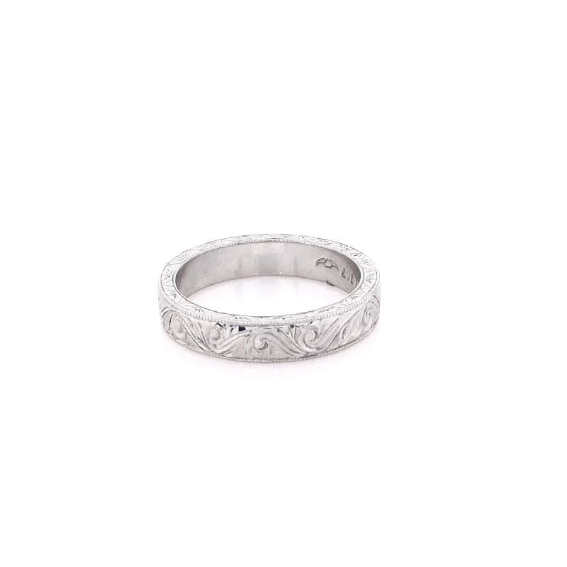 Jewelry Sale Bonanza – Grab Your Sparkle Now Estate 18 Karat White Wedding Band