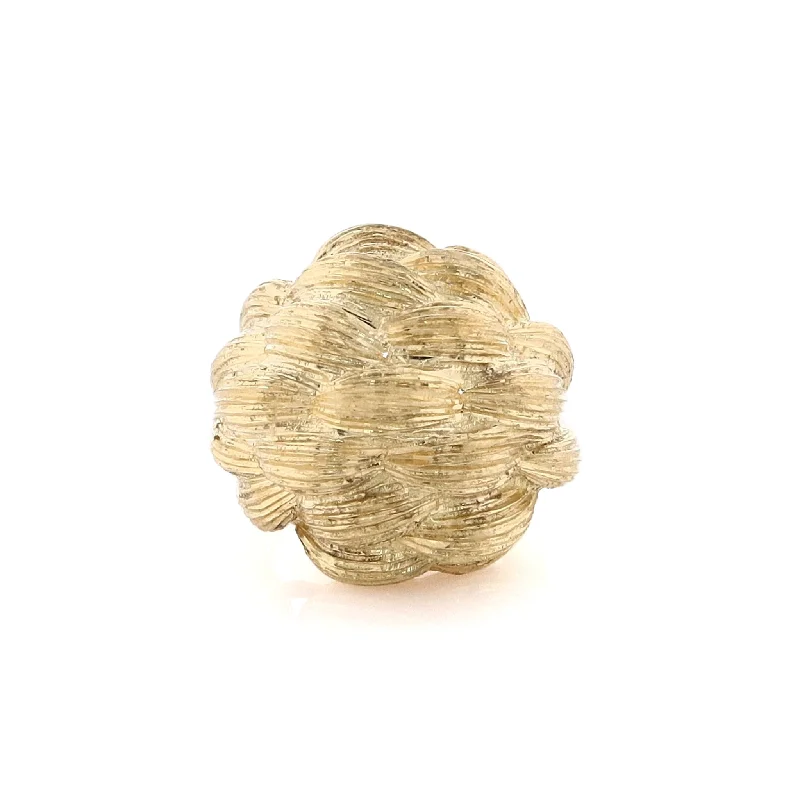 Seasonal Jewelry Sale – Upgrade Your Style Today Estate 18 Karat Yellow Gold Domed Textured Basketweave Design Ring