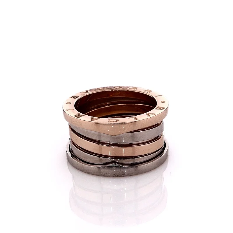 Personalized Jewelry At Special Discount Rates Estate Bvlgari 18k Two-Tone Gold 4 Band B.zero1 Ring