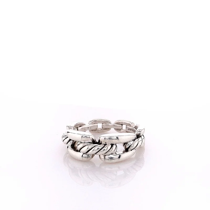Shop Stylish Jewelry Now And Save Big Estate David Yurman Sterling Chain Link Design Tapered Ring