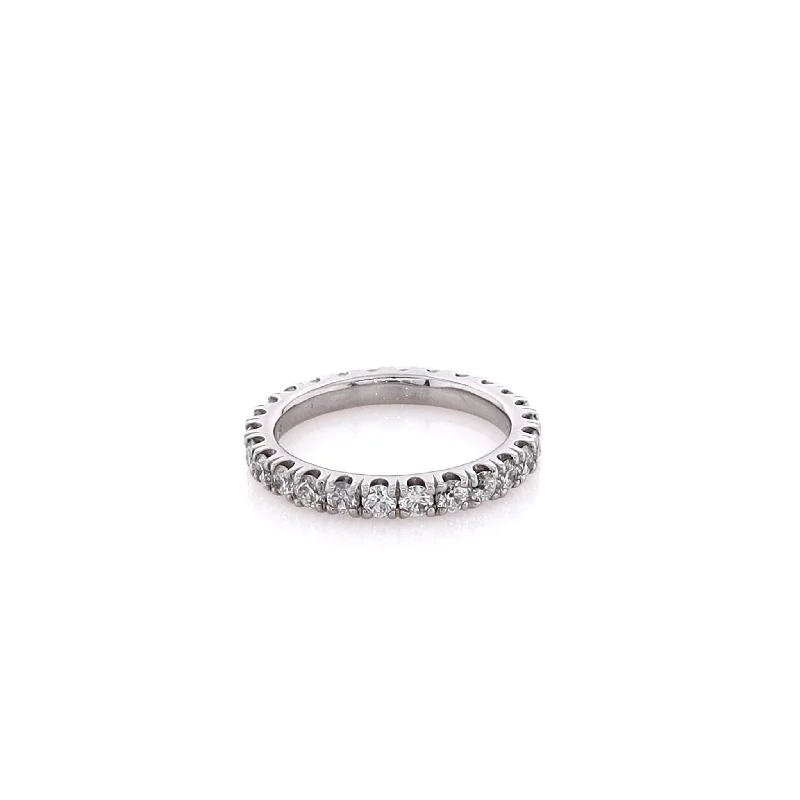 High-Quality Gemstone Jewelry For Special Occasions Estate Flyer Fit 14 Karat White Gold Diamond Eternity Wedding Band