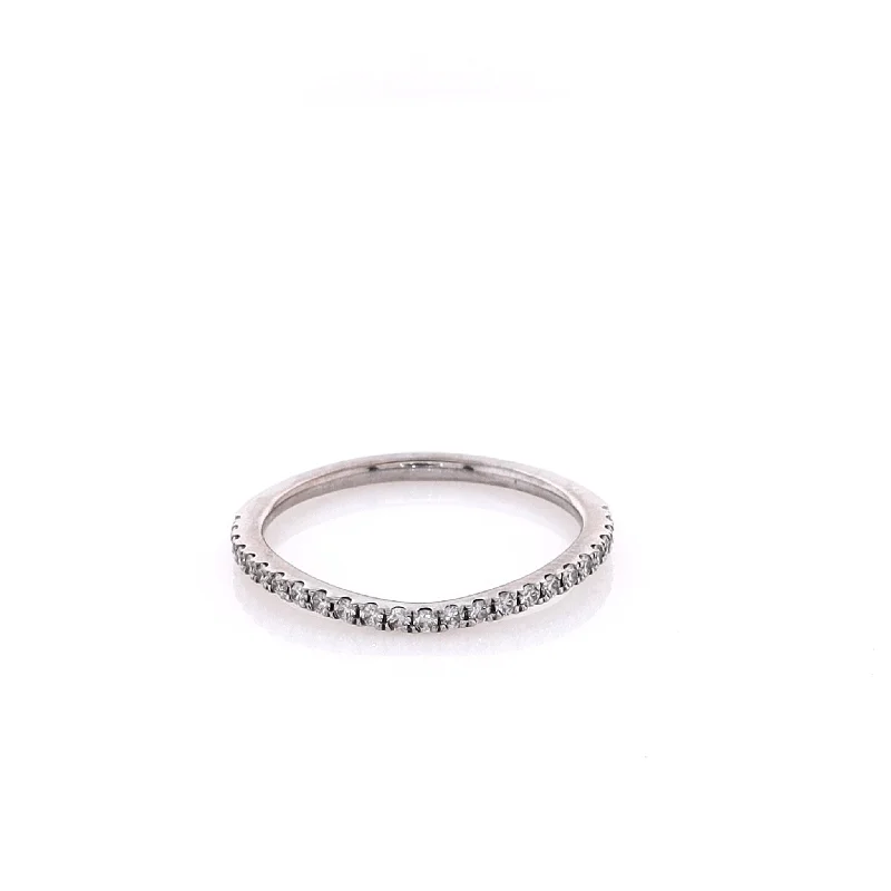 Seasonal Jewelry Sale – Upgrade Your Style Today Estate Hearts on Fire 18 Karat White Gold Diamond Wedding Band