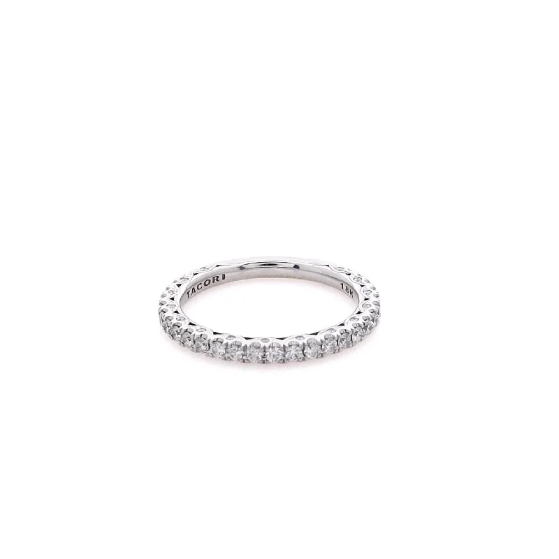 Trendy Minimalist Jewelry For Everyday Wear Estate Tacori 18 Karat White Gold Diamond Wedding Band