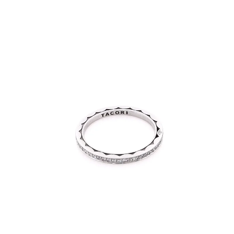 Handcrafted Jewelry Sale – Unique Designs At Low Prices Estate Tacori 18 Karat White Gold Eternity Diamond Wedding Band