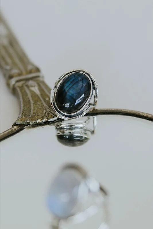 Shop Dazzling Jewelry At The Best Prices Evil Eye Ring - Labradorite Vertical