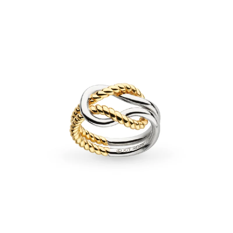 Elevate Your Outfit With Discounted Statement Jewelry Kit Heath Two-Tone Marina Rope Knot Golden Ring