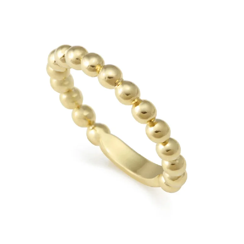 Fashion-Forward Jewelry At Exclusive Discounts Lagos 18k Gold Beaded Stacking Ring