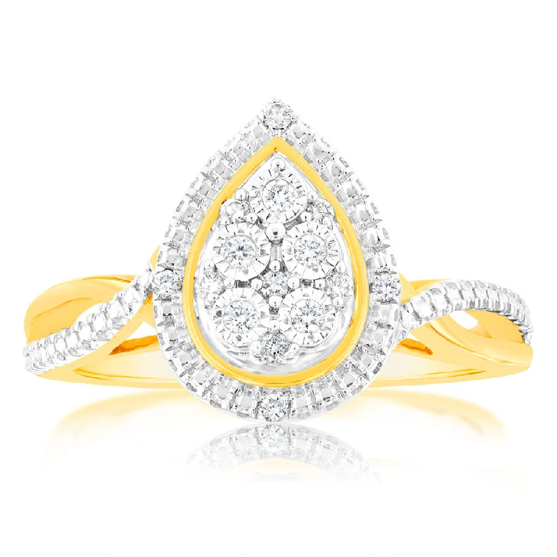 High-End Sparkle, Low-End Prices – Jewelry Sale Live Luminesce Lab Grown 1/10 Carat Diamond Ring in 9ct Yellow Gold