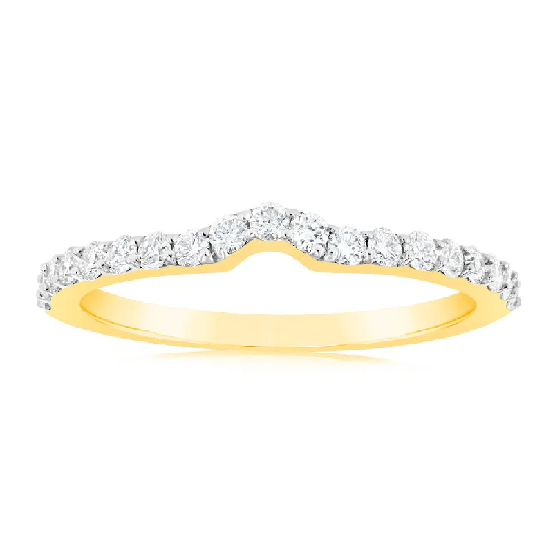 Exclusive Online Discounts On Stylish Jewelry Luminesce Lab Grown 1/3 Carat Diamond Eternity Curve in 18ct Yellow Gold