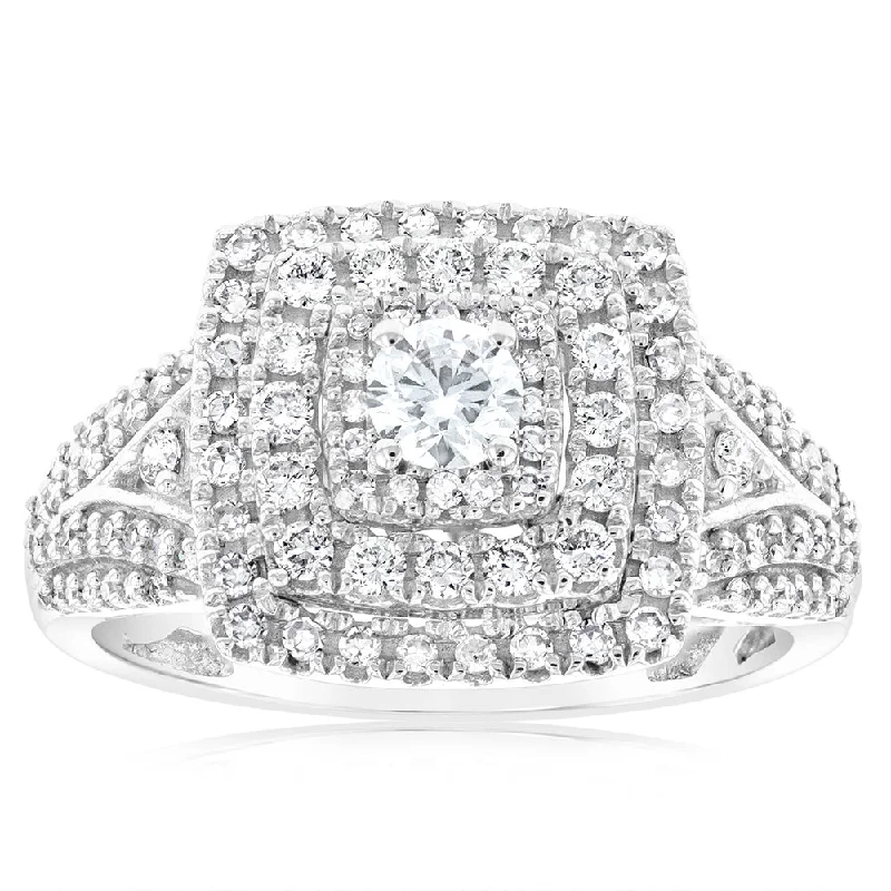 Huge Savings On Premium Jewelry Styles Luminesce Lab Grown 1 Carat Diamond Ring in 10ct White Gold