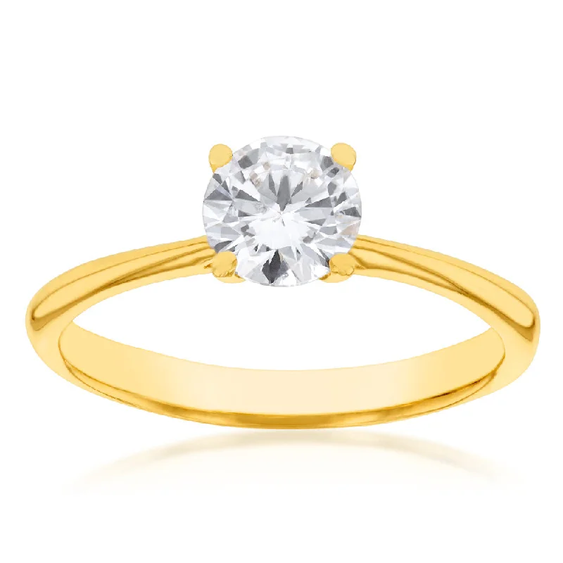 Accessorize For Less – Luxury Jewelry At Affordable Prices Luminesce Lab Grown 1 Carat Solitaire 4 Claw Engagement Ring in 14ct Yellow Gold
