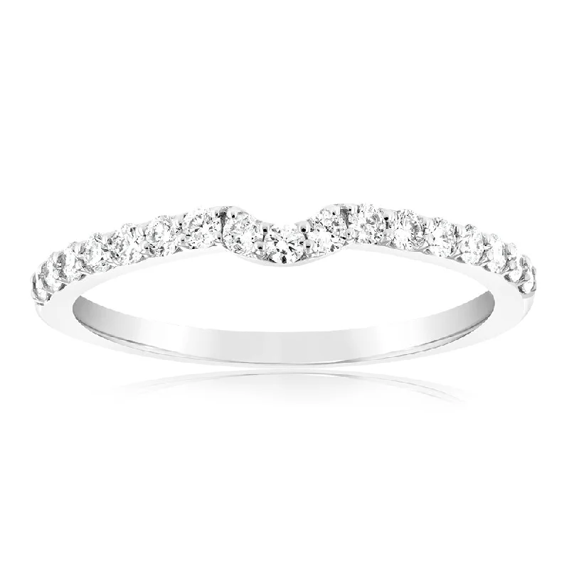 Shop Jewelry That Shines Without The High Price Luminesce Lab Grown 2/5 Carat Diamond Eternity Curve in 18ct White Gold