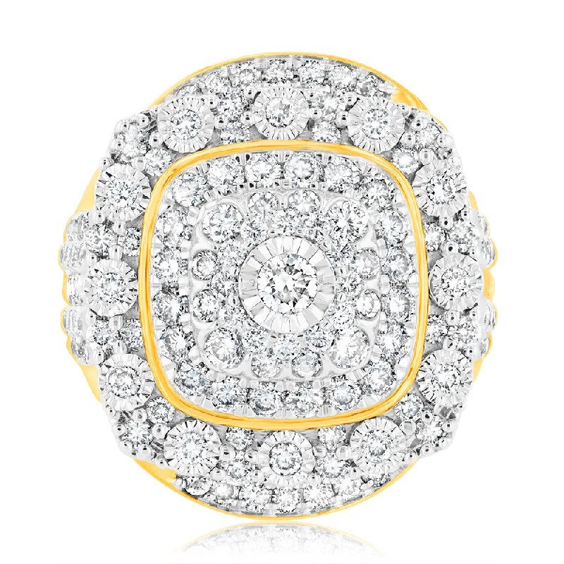 Jewelry Deals That Sparkle – Shop Today Luminesce Lab Grown 2 Carat Diamond Cluster Ring in 9ct Yellow Gold