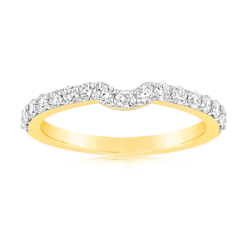 Customized Silver Jewelry For Unique Style Luminesce Lab Grown 40pt Diamond Eternity Curve in 18ct Yellow Gold
