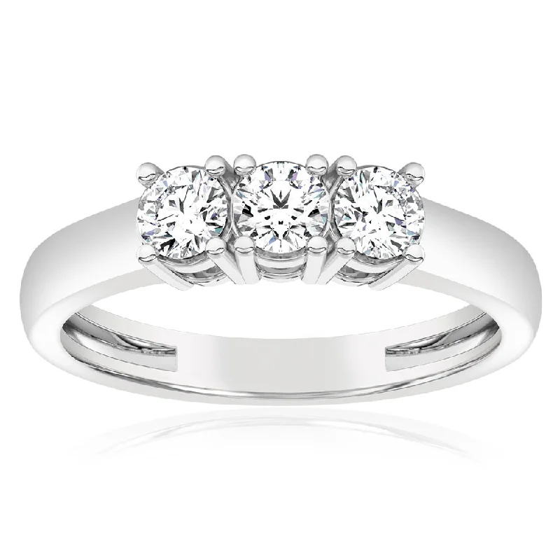 Jewelry Clearance – Final Chance To Save Big Luminesce Lab Grown 60pt Diamond Trilogy Ring in 9ct White Gold Jewelry Clearance – Final Chance To Save Big Luminesce Lab Grown 60pt Diamond Trilogy Ring in 9ct White Gold