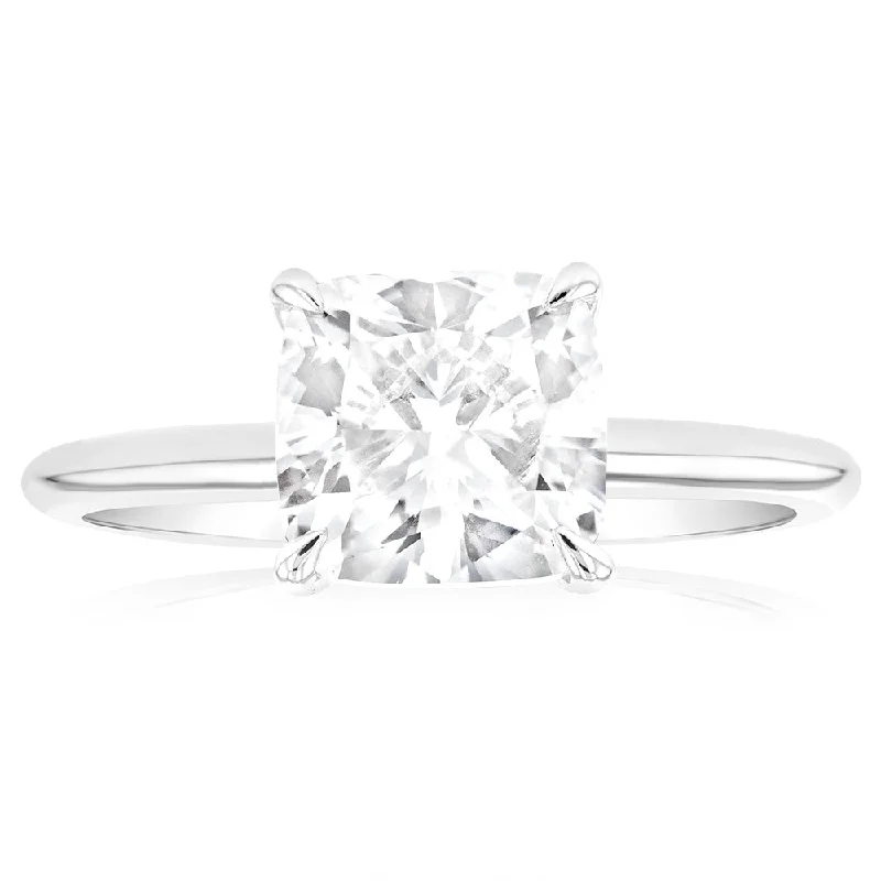 Elegant Necklaces And Bracelets At Limited-Time Offers Luminesce Lab Grown Certified 2 Carat Diamond Cushion Cut Engagement Ring in 18ct White Gold