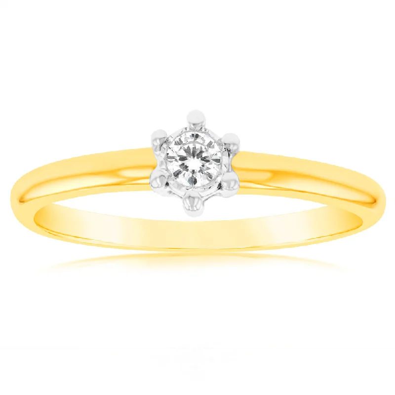 Elegant Jewelry At Unbeatable Offers – Shop Before It's Gone Luminesce Lab Grown Diamond 6 Claw Ring In 9ct Yellow Gold