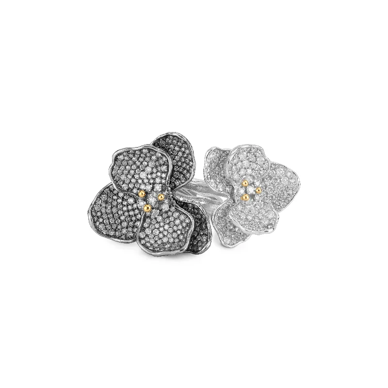 Jewelry Sale Bonanza – Grab Your Sparkle Now Orchid Double Ring with Diamonds